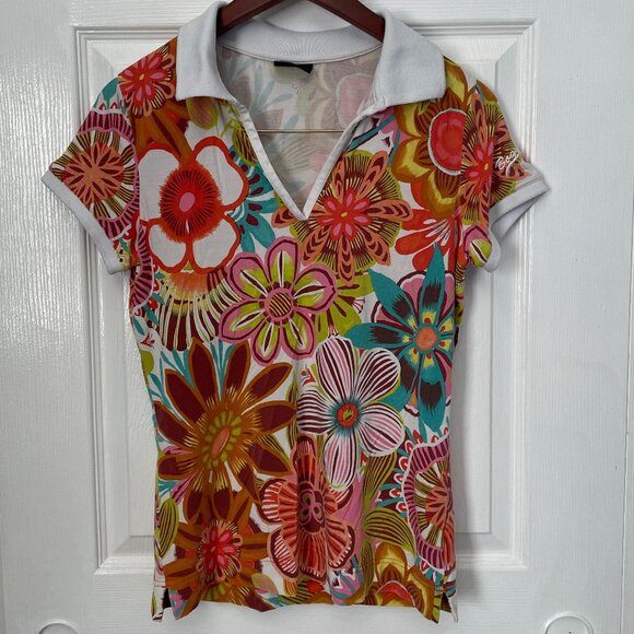Bogner Women's Floral Golf Polo Athluxury Medium - Picture 1 of 5